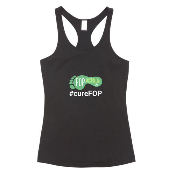 What is F.O.P.? Fun-run ladies singlet - white writing Thumbnail