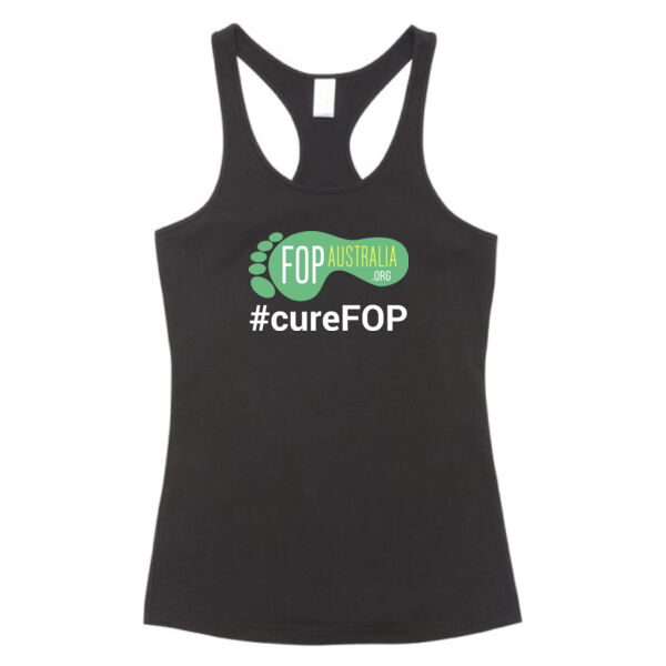 What is F.O.P.? Fun-run ladies singlet - white writing Thumbnail